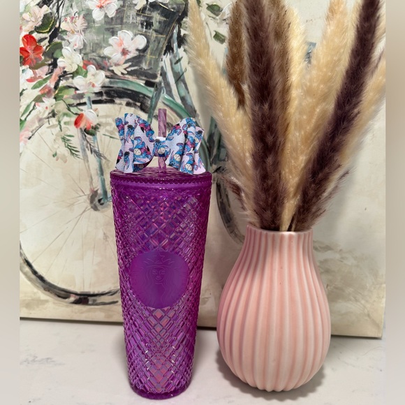 Starbucks Other - SOLD🌷💐 STARBUCKS pink magenta Valentine’s Day jeweled taffy tumbler ✨